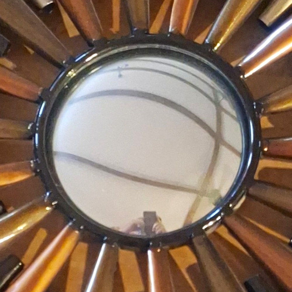 Sunburst/Starburst Wall Mounted Accent Mirror, Metal Framed, Black Gold Bronze